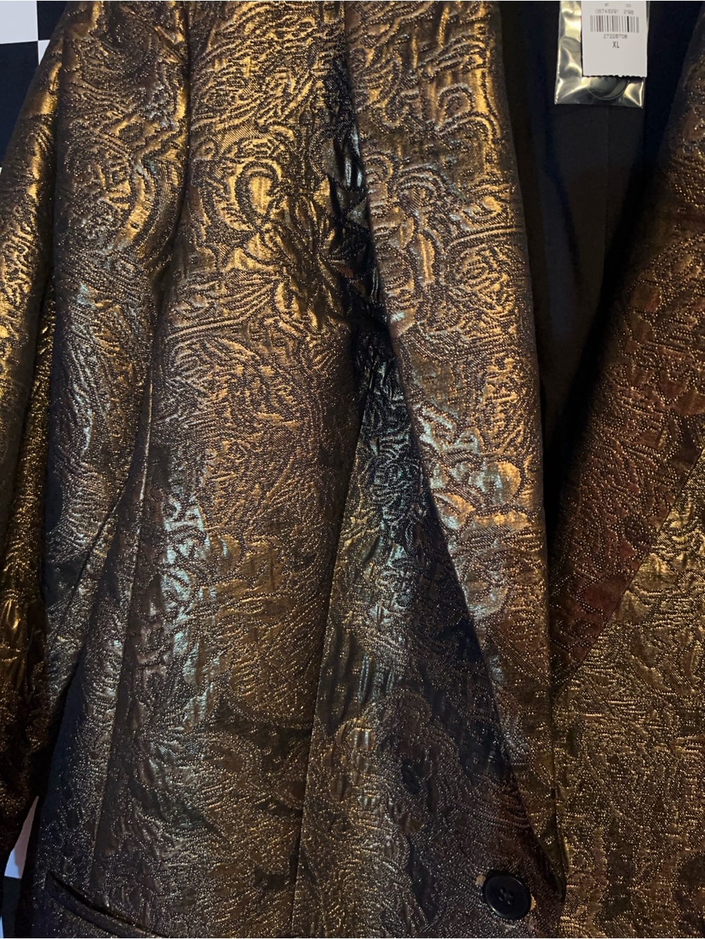 Express Metallic Bronze Brocade Blazer - Picture 2 of 7